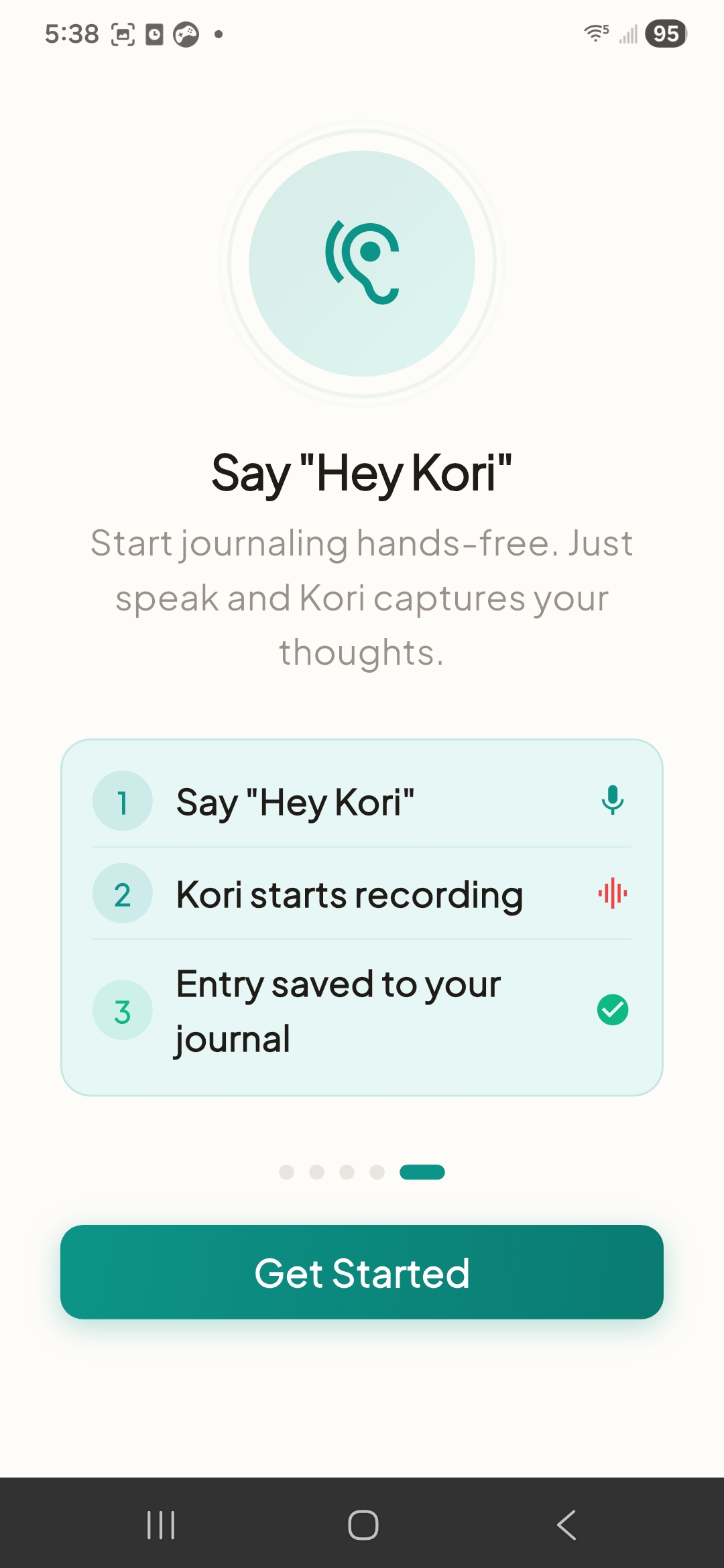 Say Hey Kori — hands-free voice journaling