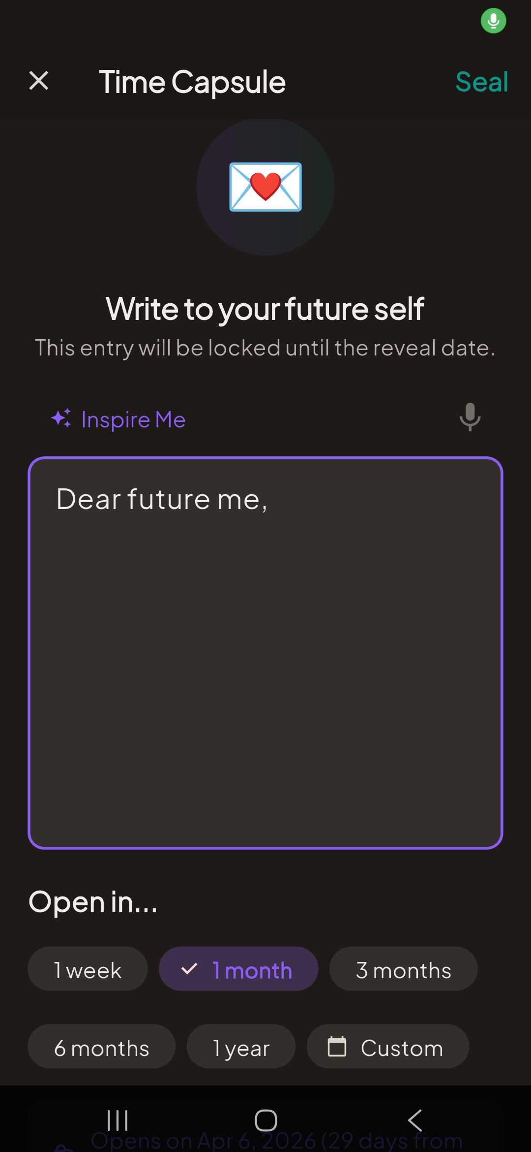 Time capsule — write to your future self